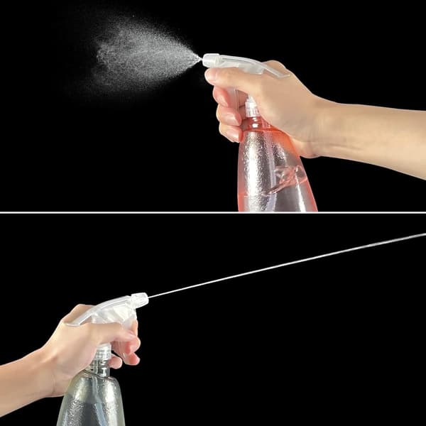 Sprayflaskor, 3-pack 500 ml påfyllningsbara PET-sprutor med justerbara finfördelnings- och strålmunstycken för växter, hår och rengöring, klar