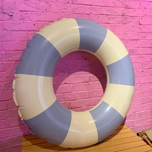 Medium badring för barn och vuxna, 63,5 cm klassisk randig pooltub, uppblåsbara poolleksaker, flytande badring, poolleksak vuxenstorlek