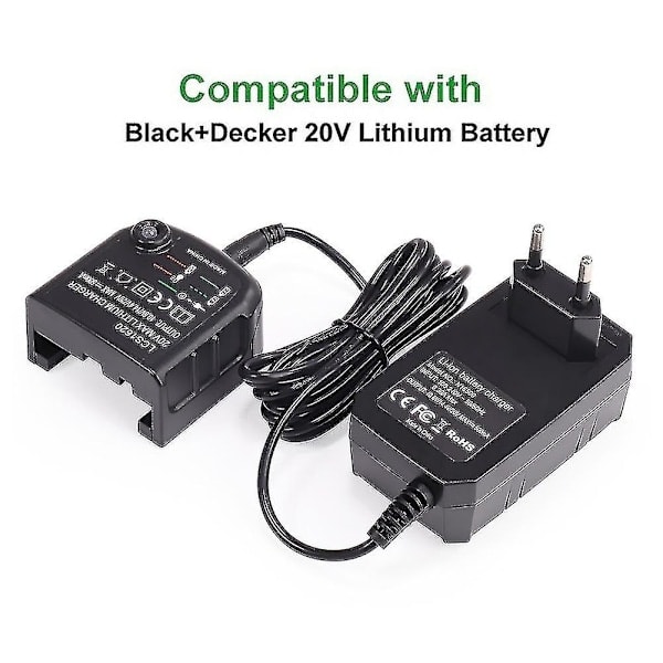 10.8v 14.4v 20v til Black&decker litiumbatterioplader erstatning elektrisk boremaskine skruetrækker strømforsyning egnet til batteri Europæisk - Perfe...