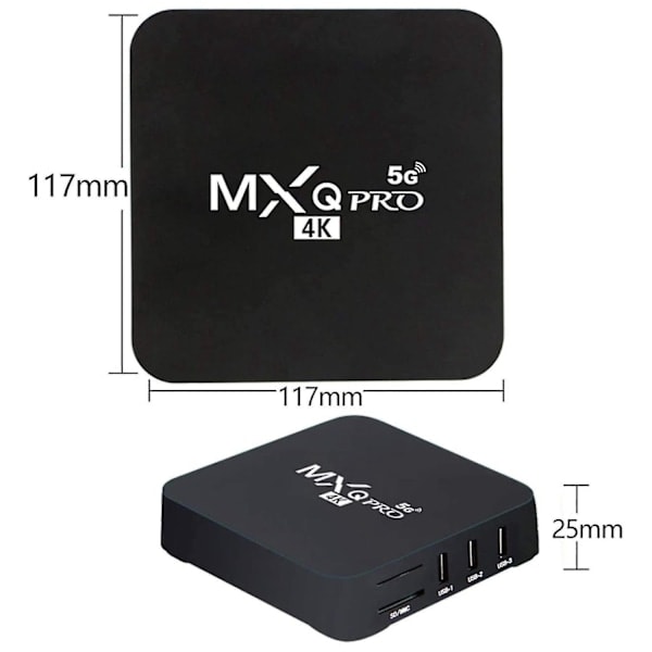 För Android TV-box, 4K HDR Streaming Media Player, 4 GB RAM 8 GB ROM Allwinner H3 Quad-Core Smart TV-box - Xin