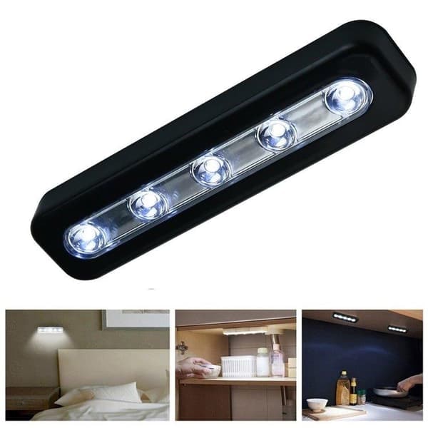 TS-Sort spotlight med 5 LED-pærer og touchfunktion
