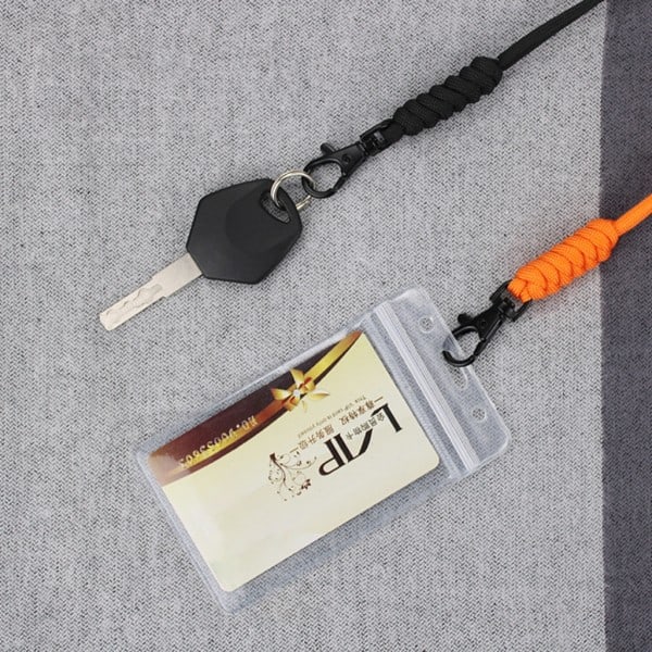Högkvalitativa Paracord-snören Nyckelband, Halsband Nyckelband Visselpipor handledsrem Fallskärmsrep, Flätad Stark Lanyard Svart