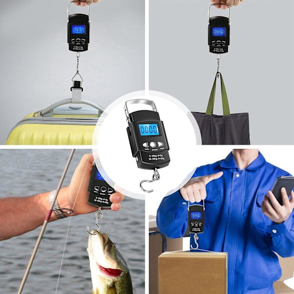 TS-50kg X 0.01kg Elektronisk Digital Håndholdt Mini Lommevekt 10g Bærbar Bagasje Reise Fiskevekt