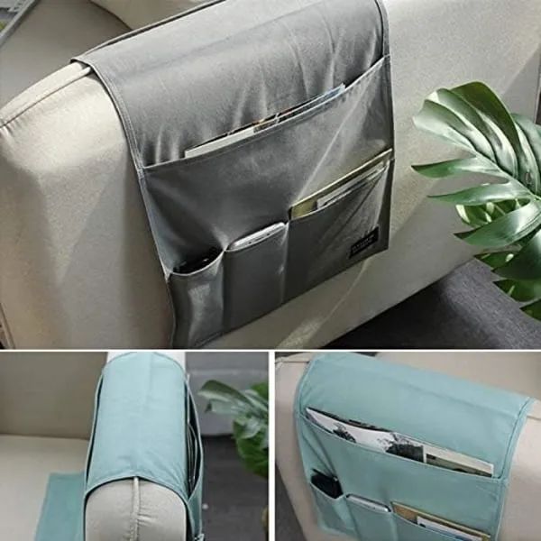 Rosa Sofa Armlæns Organizer, Multifunktionel Foldbar Taske