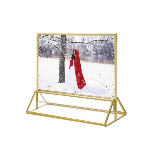 TS-Horisontal Klar Akryl Skiltholder Dobbeltsidig Bord Meny Bilde Rammer For Bryllup Bordnummer