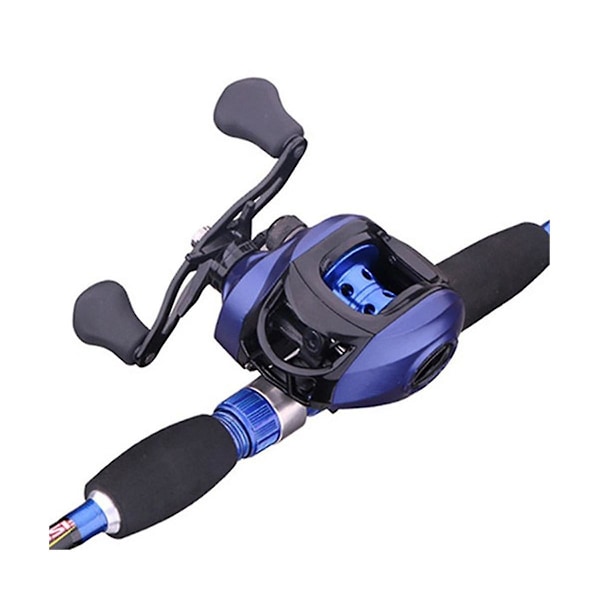 TS-17+1bb Höghastighets 7.2:1 Fiske Bait Casting Rulle Kraft 6kg / 13lb Med Vänster Handtag Svart Blå
