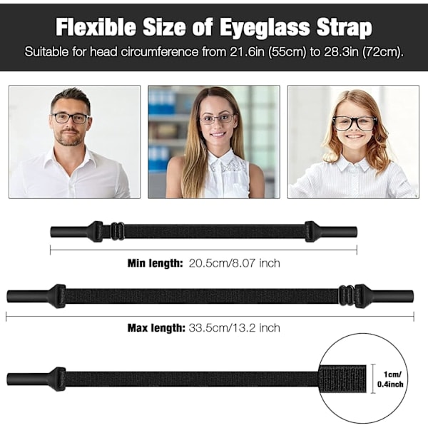 4 Justerbare Brillesnorer, Elastisk Nylon Sklisikker, ZQKLA