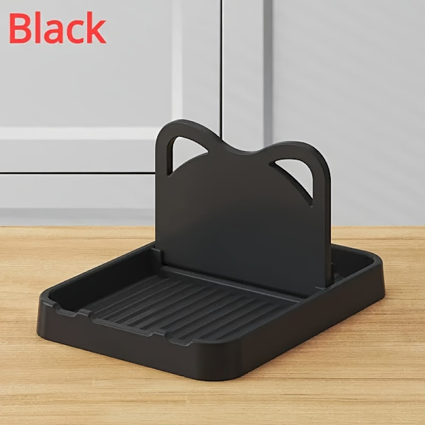 Creative Cat Ear Kitchen Lid Holder Multifunctional Vertical Foldable Wall-Mounted Spoon Rest Grey