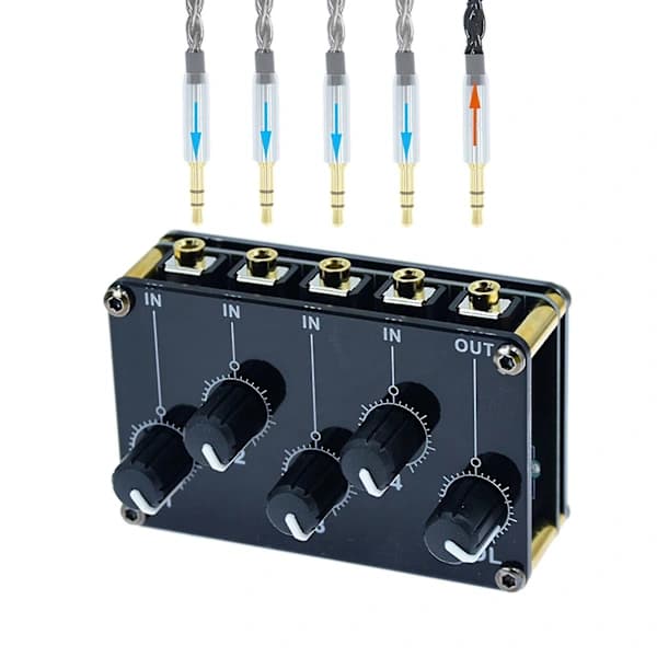 Mini 4-kanals 3,5 mm lydmikser Pro Live Studio Console Recording
