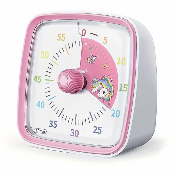New Models Yunbaoit Rainbow Visual Timer - 60 Min Countdown, Night Light, Silent, Classroom & Kitchen Timer for Home, School & Office Blue