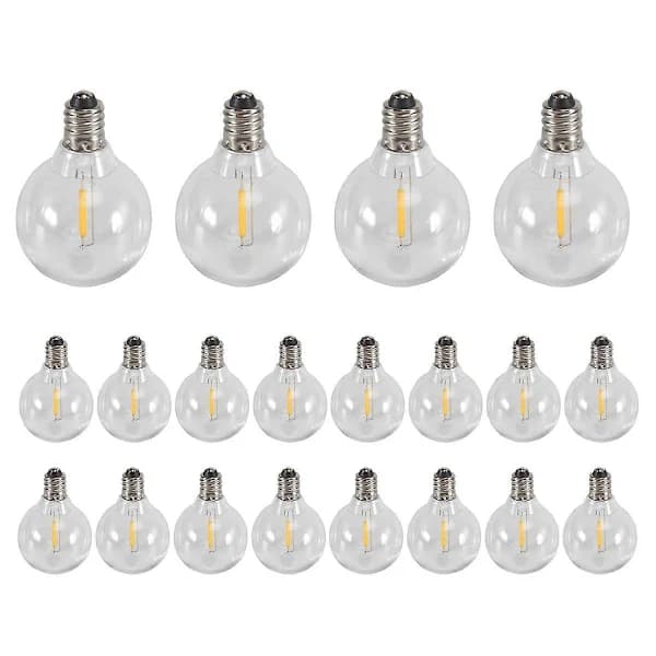 20 st G40 LED Ersättningslampor E12 Skruvsockel Splittersäkra LED Globlampor för Ljusslinga G40