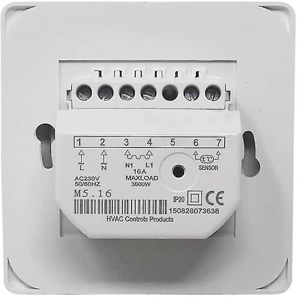 Manuell elektrisk golvvärmetermostat med sensor, AC 220V 16A[JUN]