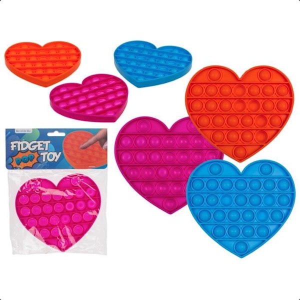 2-pakk Pop It Leikkikalut Fidget Toy Stressi Sydänmuotoinen Eri Värit Multicolor multifärg