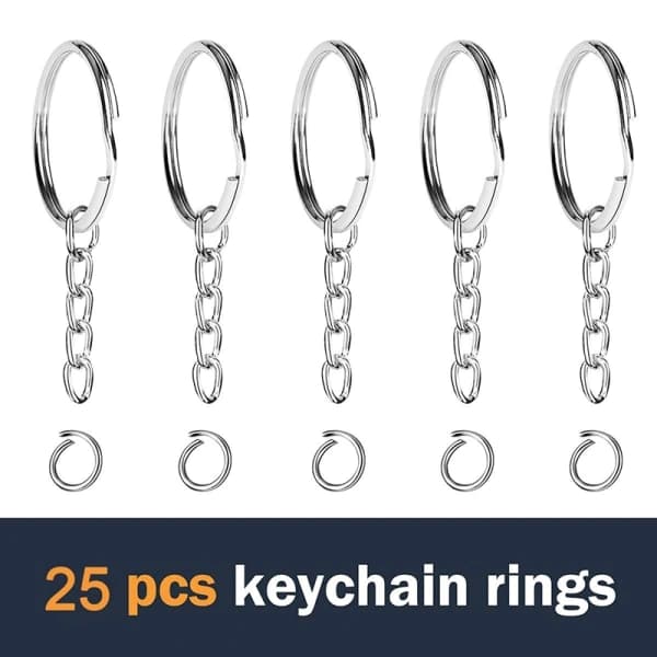 50 st/set 25 st karbinhakar + 25 st nyckelringar 50 st/påse