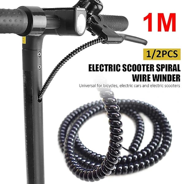 6 st 1M E-cykel Kabelskyddsspiral Wrap Winding Kabeltrådsskyddsrör för Scooter