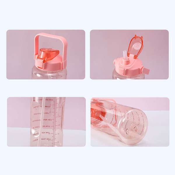 TS-2 liters motivationsflaska med schema - Rosa
