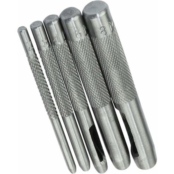 TS-Set med 5 Hålstansar/Hålverktyg/Stansar 2/3/4/6/8mm - Hålstans för att Göra Hål - Bälte/Läder/Kork/Tyg/BH