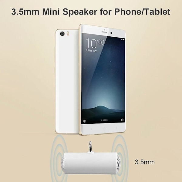 Mini lydboks stereo subwoofer linje-in høyttaler med 3,5 mm TRS-kontakt for iPhone iPad iPod Android smarttelefon nettbrett tilbehør