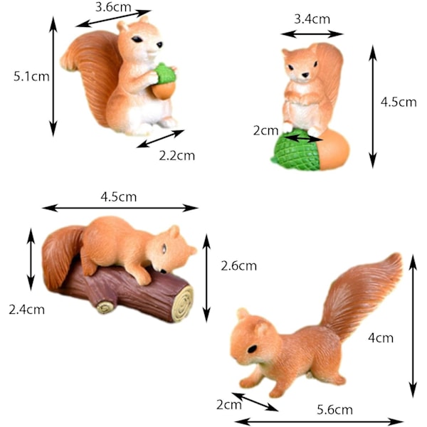 Miniatyyri-orava puutarha-patsas mini-orava eläinhahmot keiju puutarha-tarvikkeet Yellow