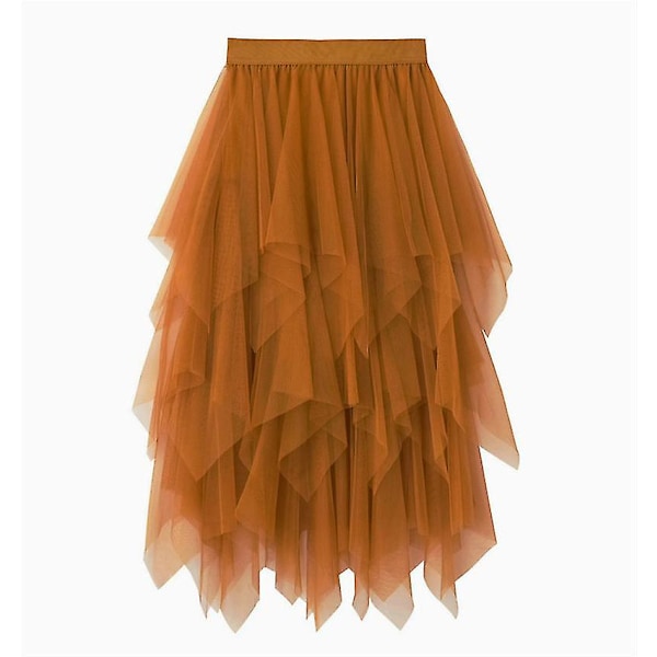 TS-Dame Tyl Nederdel Elastisk Talje Mesh Langt Stykke Nederdel Kjole (sort/lilla/blå mange farver)#jxsm8063