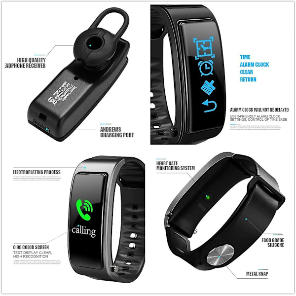 2 i 1 Smart Armbånd Bluetooth Headset Vandtæt