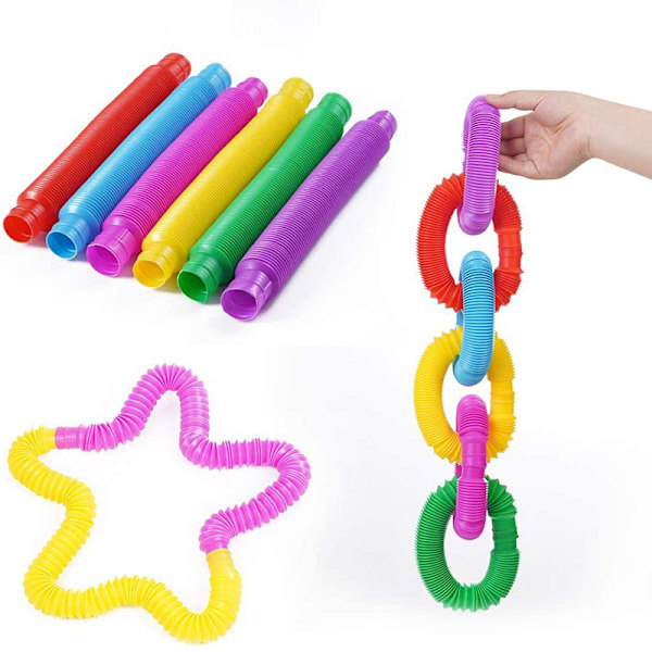 6 st Pops Tubes Sensoriska leksaker för barn med autism och fidgetleksaker för barn, stressreducerande m i