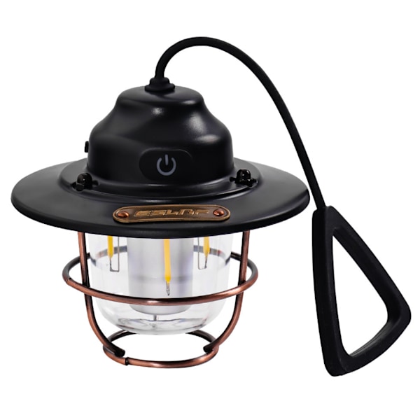 Utomhusbelysning Campinglampa USB Uppladdningsbar Retro Hästlampa Lägerlampa Tält LED Campinglampa (Elegant Svart)