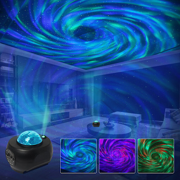INF Galaxy-projektor / natlampe med stjernehimmel