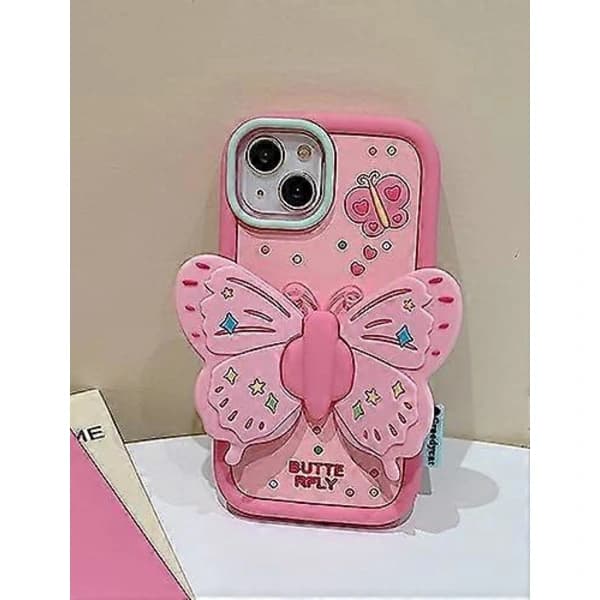 Rosa Fjäril Mobilskal Kompatibelt med iPhone 14 Pro Max