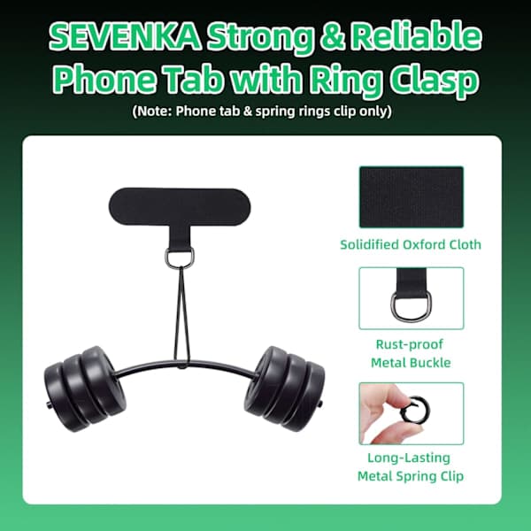 6-pack Phone Mount for iPhone, 6 Spring O-ring Locks, Mobile Phone Lanyard Patch, Phone Strap Replacement Part for All Full Coverage Phone Cases