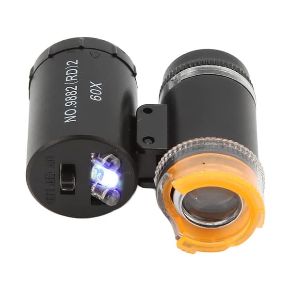 Lupp - Mini Mikroskop med UV-lampe - 60x Forstørrelse
