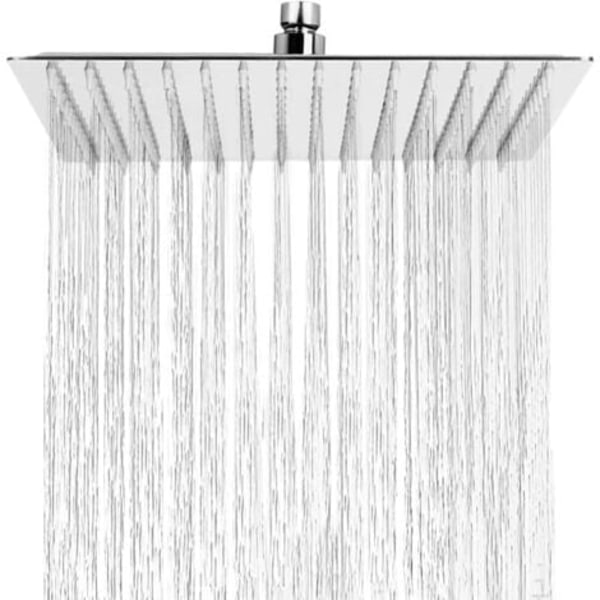 Antikalk Dusjhode, Regndusjhode Vannbesparende med Dyse i Rustfritt Stål 12 tommer / 30 cm Børstet Krom Finish, Firkantet