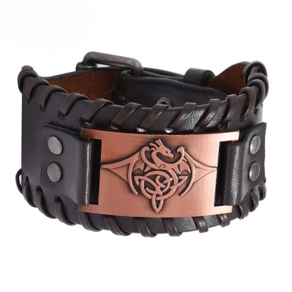 Viking Armbånd Bredt Armbånd BRUN HAMMER HAMMER Brun Hammer-Hammer