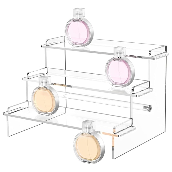 Akryl Display Stativ Hylle 3 Etasjer Trinn Oppbevaringsstativ for Cupcakes Smykker Parfymer Organizer Display Hylle Stativ