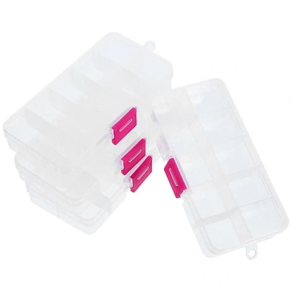 Små oppbevaringsbeholdere plastbokser rektangulær organizer for hjemmebruk 4 stk