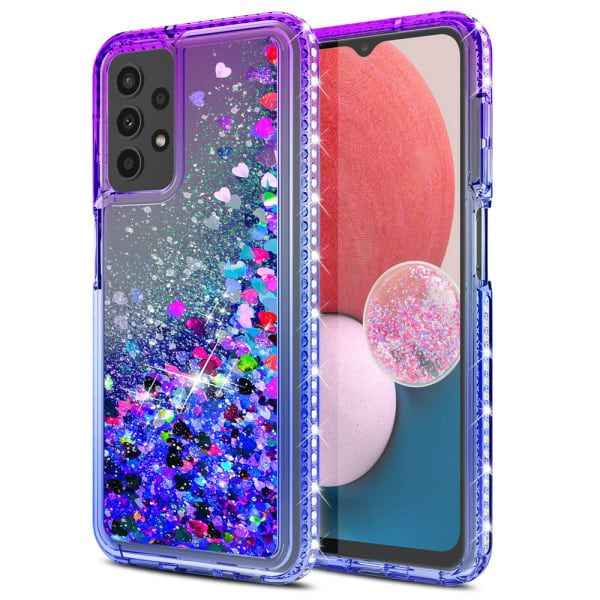 Elegant Choise Bling-etui til Samsung Galaxy A14 5G, flydende luksusglitteretui, rosa, grøn, lilla