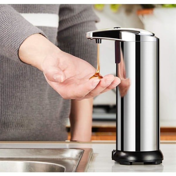 Automatisk Tvåldispenser, Beröringsfri Tvåldispenser 250ML Rostfritt Stål