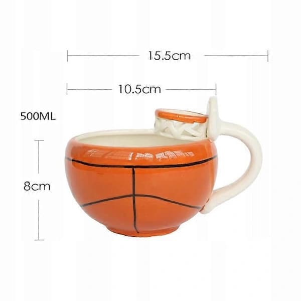 3D-krus 500 ml formet som en basketball som gave