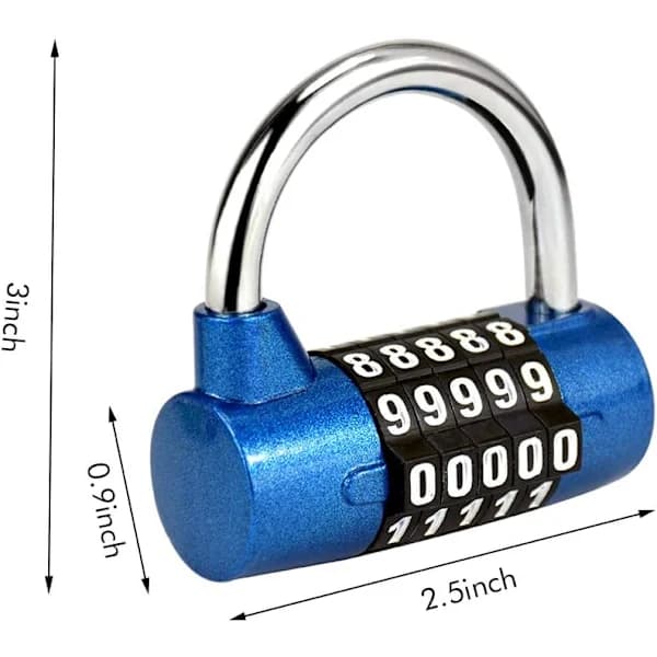5-Digit Combination Padlock Resettable For School, Toolbox