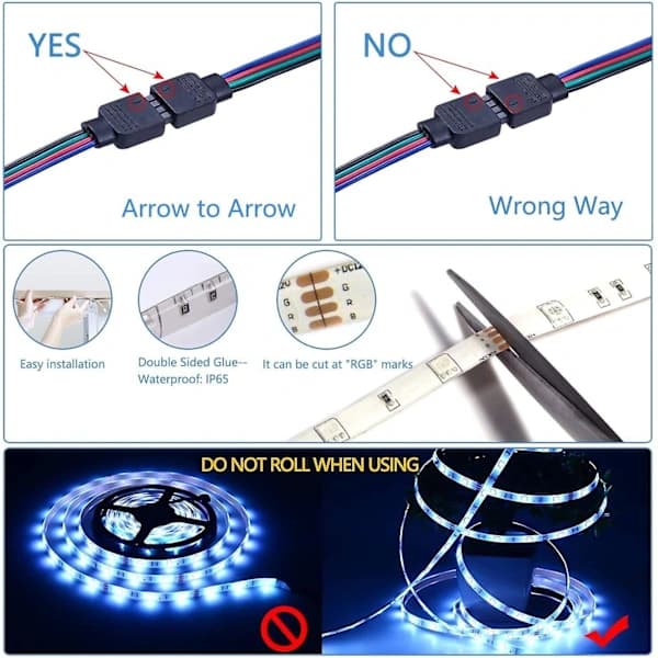 Farverig LED-strip 10m USA stik