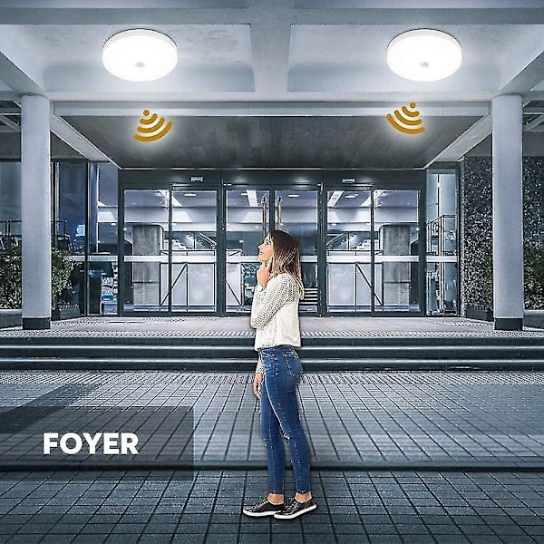 LED-loftlampe med 12W bevægelsessensor, lyd- og lysstyring, induktion loftlampe