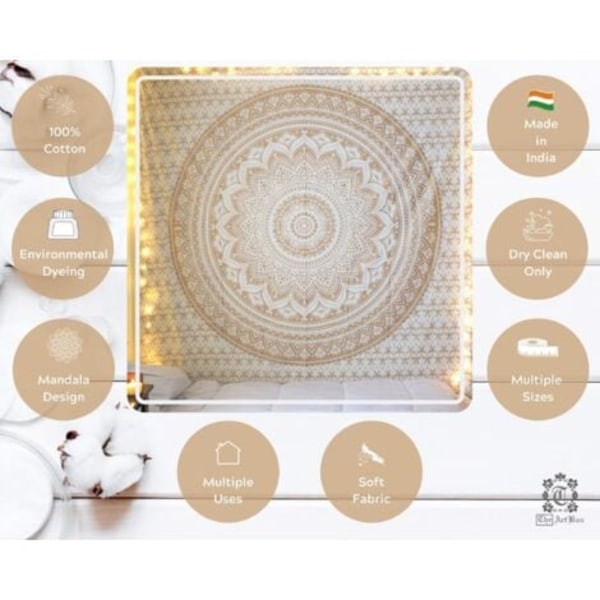 TS-Indien Mandala Tapestry Väggbonad Bohemisk Dekoration Tapestry Väggbonader tapet bohemisk chic vägglakan estetisk mandala vägg stor tyg m