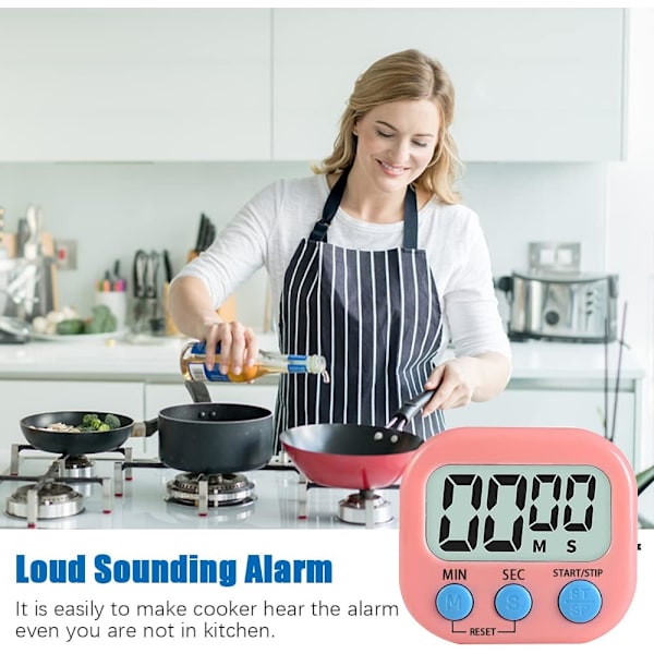 Magnetisk Kjøkkentimer med Stor LCD-Skjerm for Matlaging, Studier, Høyt Alarm og Nedtelling
