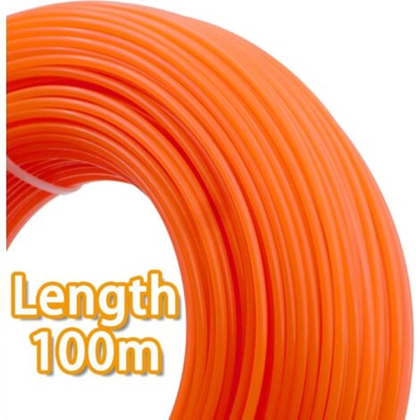 TS-100m Trimmertråd 2,4 mm Diameter Tråd för Grästrimmer Nylon