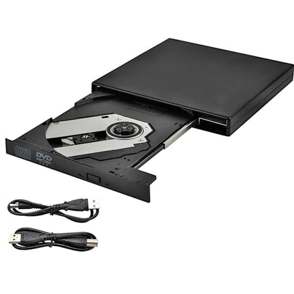 Ekstern DVD/CD-brænder - 24x Sort Black Svart