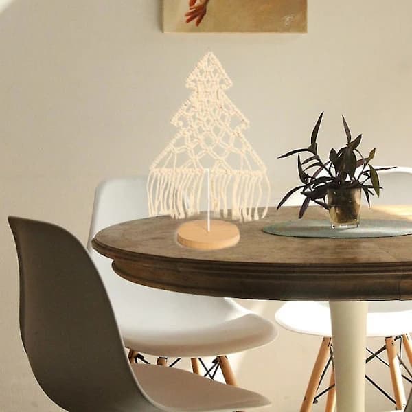 Makramé Vävda Mini Träd Ornament Böhmisk Konst Tofs, Boho Bröllopsbord Råtta