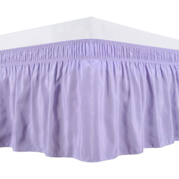 Sengekapper med justerbare bånd for Queen Size senger 30 cm, Lavendel elastisk støvkappe, Lett å tilpasse, Rynke- og falmebestandig, Silkeaktig stoff