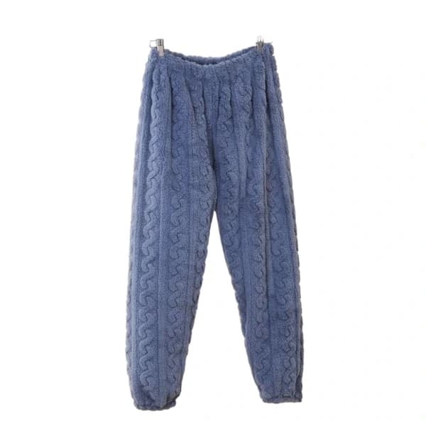 Fleecepyjamas til damer, blødt nattøjsæt, kostume, nattøj, pyjamas, vinter, varm, hvid L