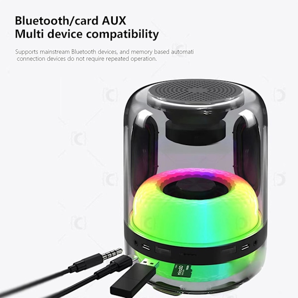Fullskärms LED-färgade lampor Trådlöst Bluetooth-ljud Utomhus Bärbar Bil Subwoofer Bluetooth-högtalare