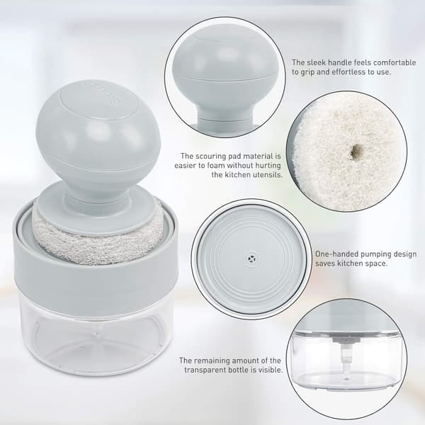 Kitchen Cleaning Hero, Dish Brush with Soap Dispenser, Ergonomic Grip for Easy Scrubbing, Scratch-Free Scrubber for Safe Kitchenware Care